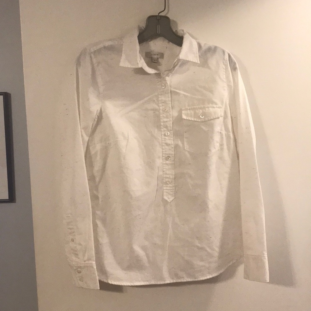 J. Crew white/multi cotton shirt